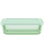 Pyrex® Simply Store® Tinted 6-cup Rectangle Storage with Green Plastic Lid